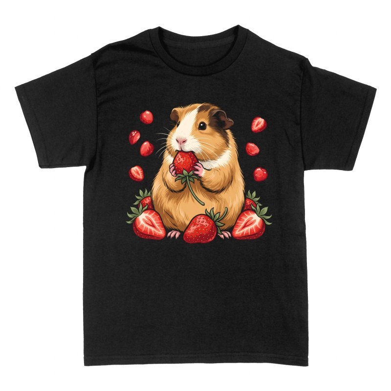 Camisetas: Cobaya comiendo fresa