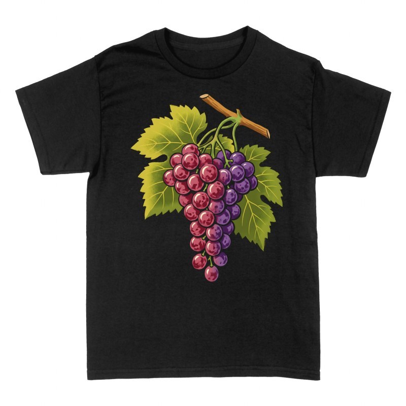 Camisetas: Racimo de uvas con hojas