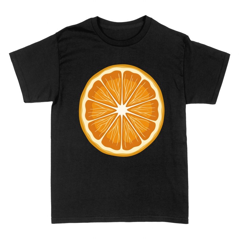 Camisetas: Rodaja de naranja fresca