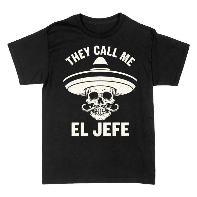 Camisetas: Calavera mexicana El Jefe con sombrero