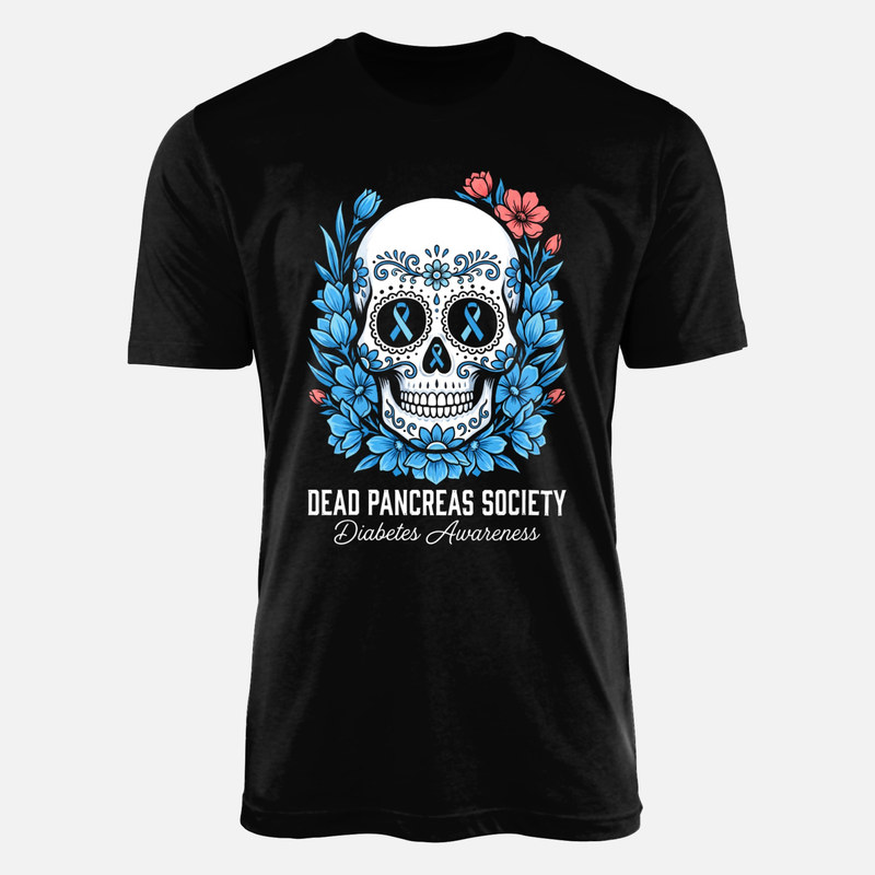 Camisetas: Calavera mexicana de concienciaci&oacute;n diabetes