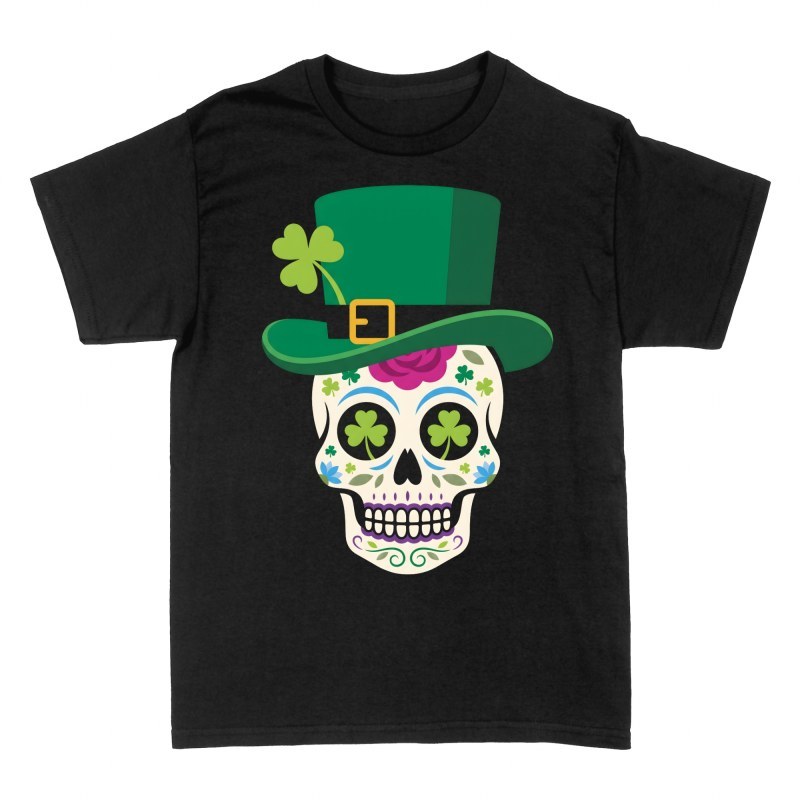 Camisetas: Calavera mexicana de San Patricio