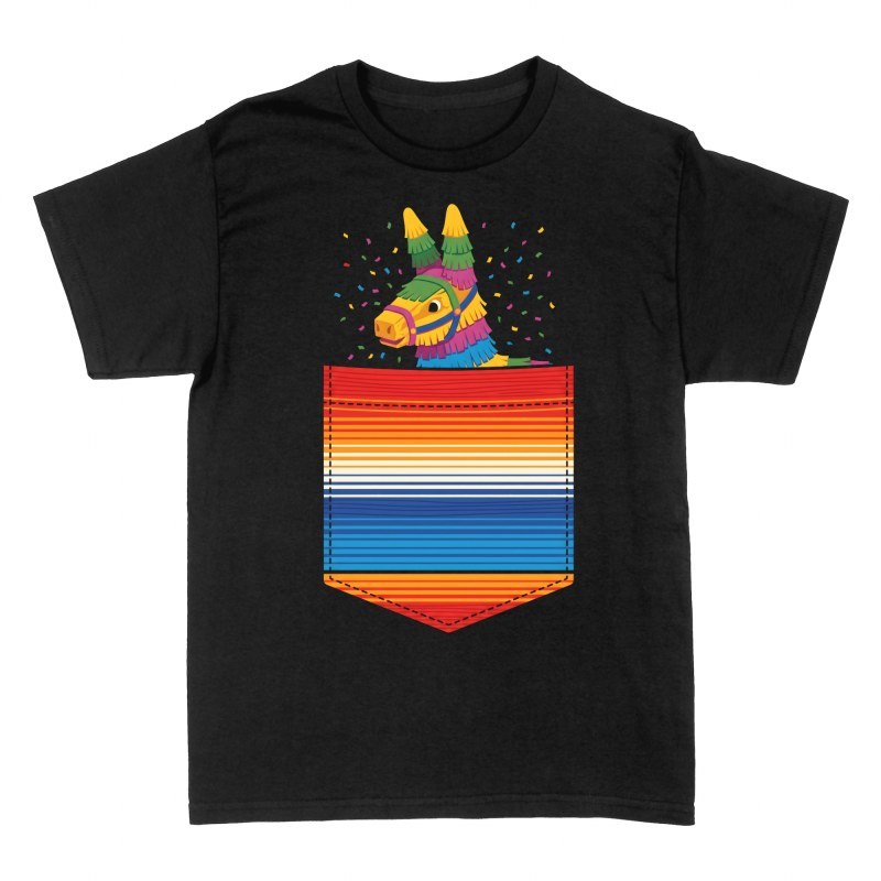 Camisetas: Pi&ntilde;ata en Bolsillo de Sarape