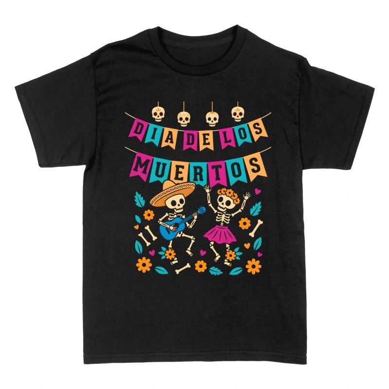 Camisetas: D&iacute;a de los Muertos con Esqueletos