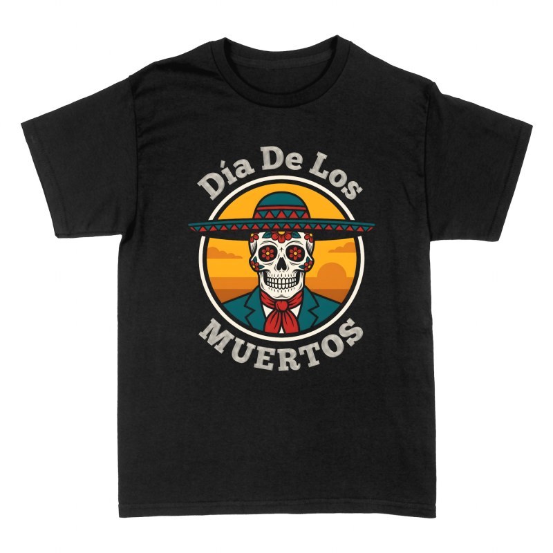 Camisetas: D&iacute;a de los Muertos mariachi atardecer