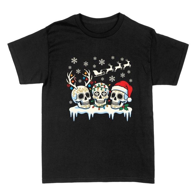 Camisetas: Calaveras de az&uacute;car navide&ntilde;as