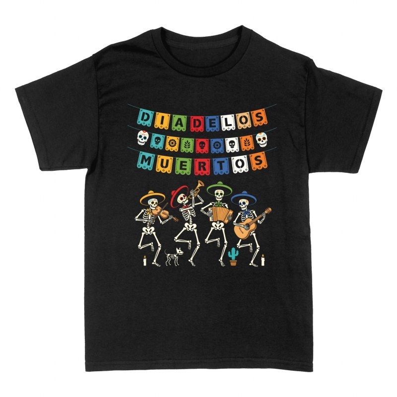 Camisetas: D&iacute;a de los Muertos mariachis con sombreros