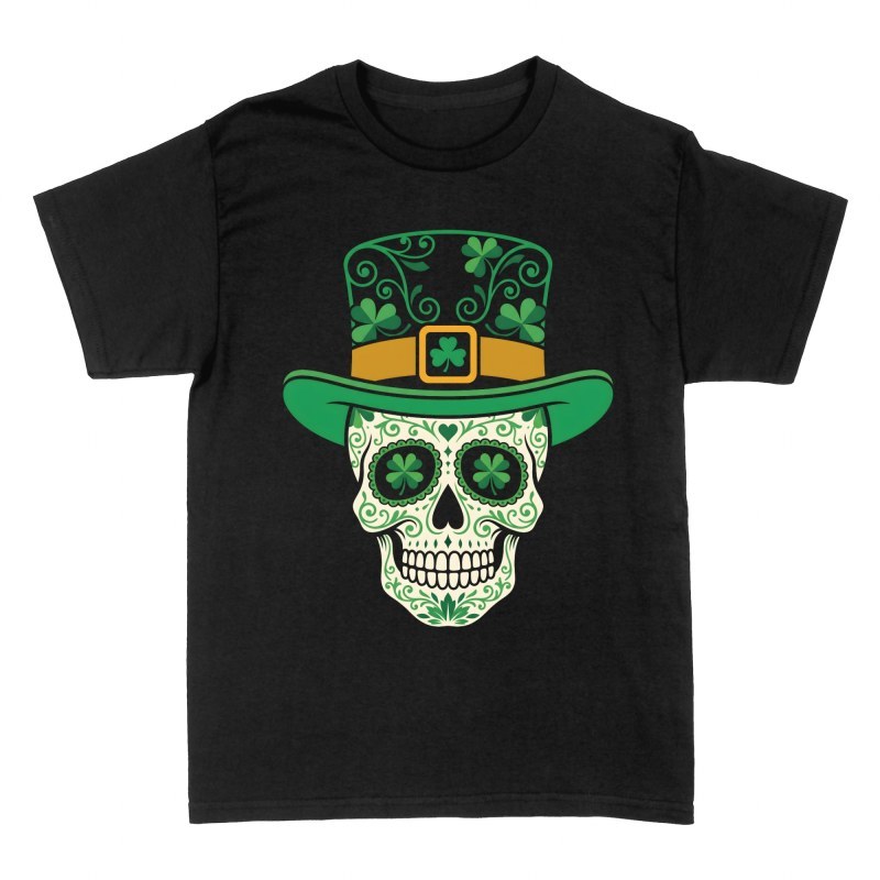 Camisetas: Calavera mexicana San Patricio