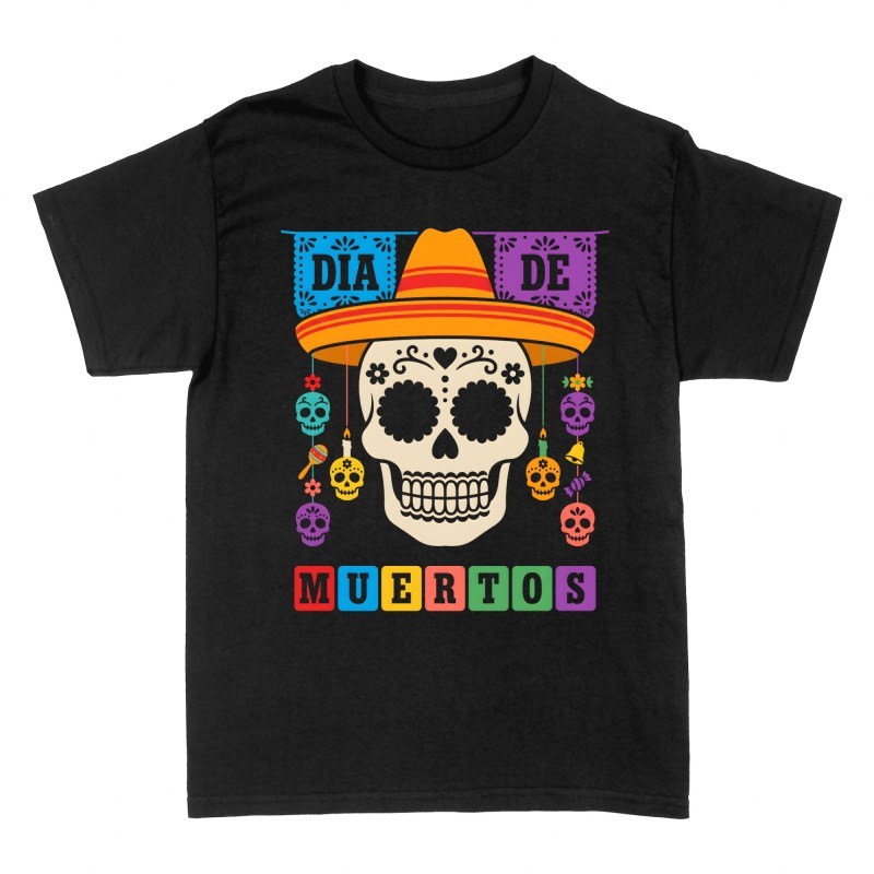 Camisetas: D&iacute;a de Muertos calavera con charro