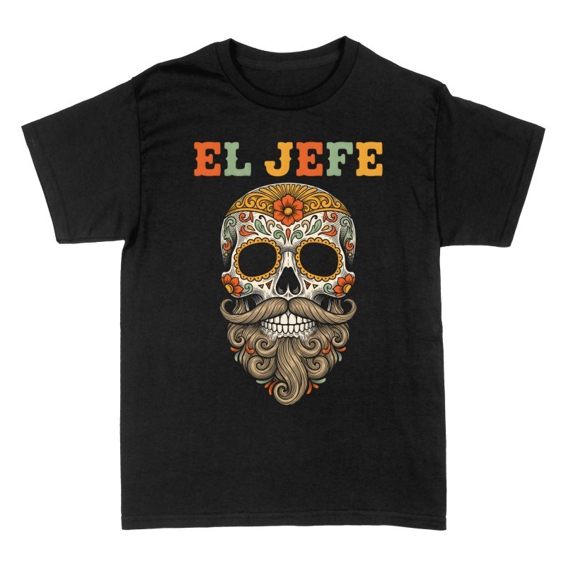 Camisetas: Calavera Barbuda El Jefe