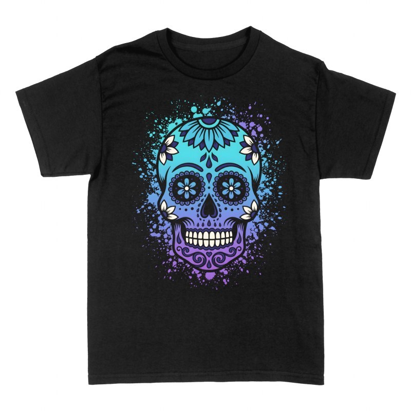 Camisetas: Calavera de az&uacute;car con salpicaduras