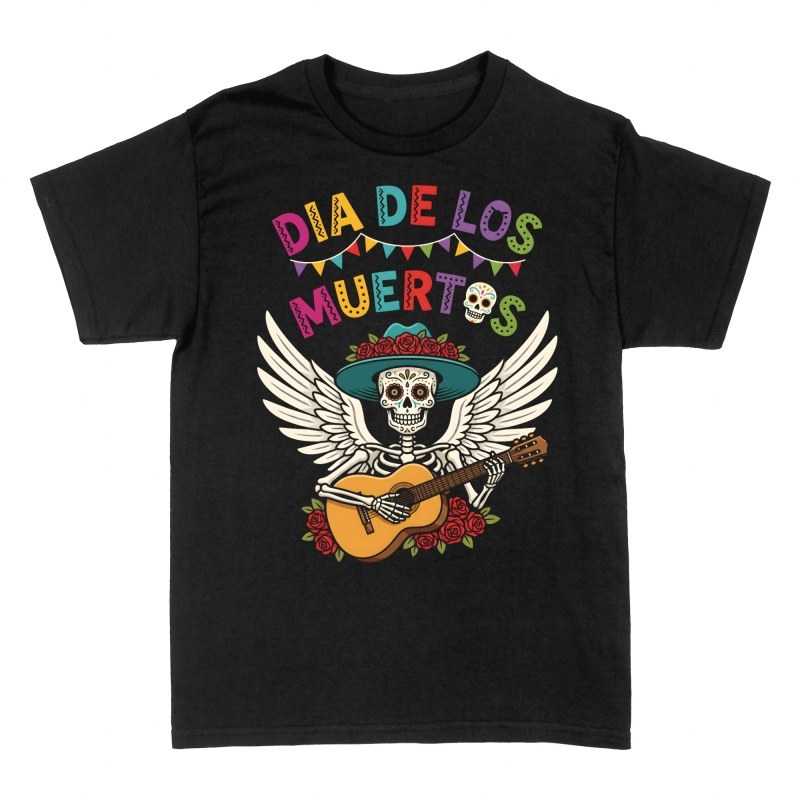 Camisetas: D&iacute;a de los Muertos esqueleto mariachi