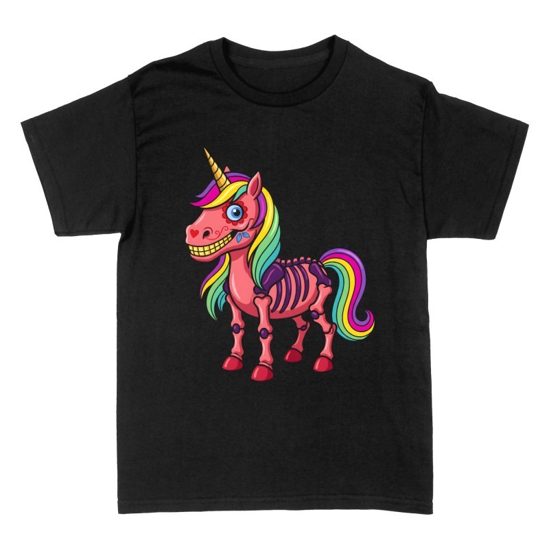 Camisetas: Unicornio esqueleto de calavera mexicana