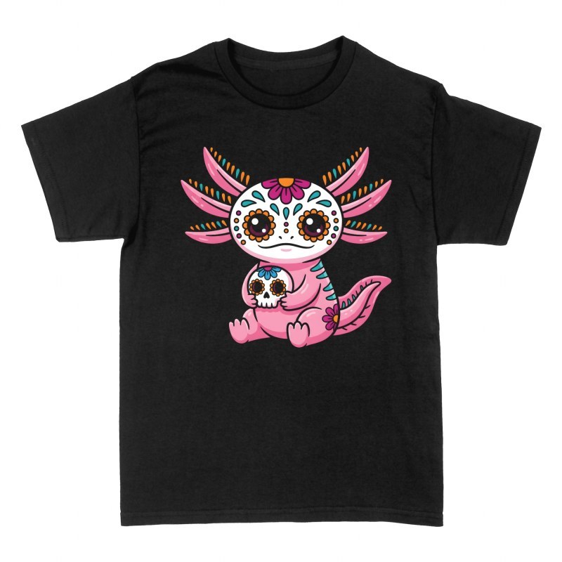 Camisetas: Ajolote D&iacute;a de los Muertos