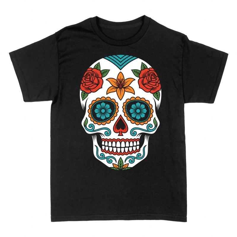 Camisetas: Calavera de az&uacute;car ornamental
