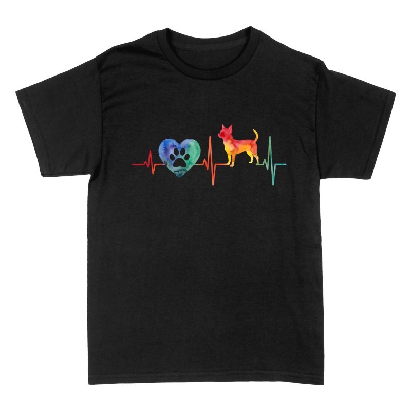 Camisetas: Latido de chihuahua y coraz&oacute;n acuarela