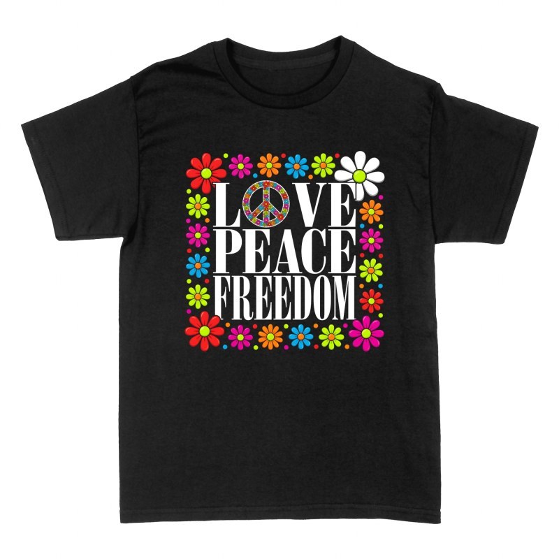 Camisetas: Paz, amor y libertad hippie floral