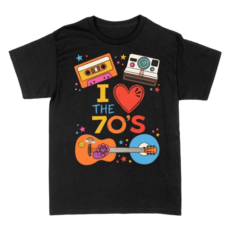Camisetas: Amo los 70 m&uacute;sica retro