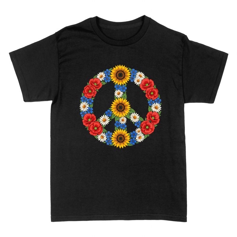 Camisetas: S&iacute;mbolo de la paz floral