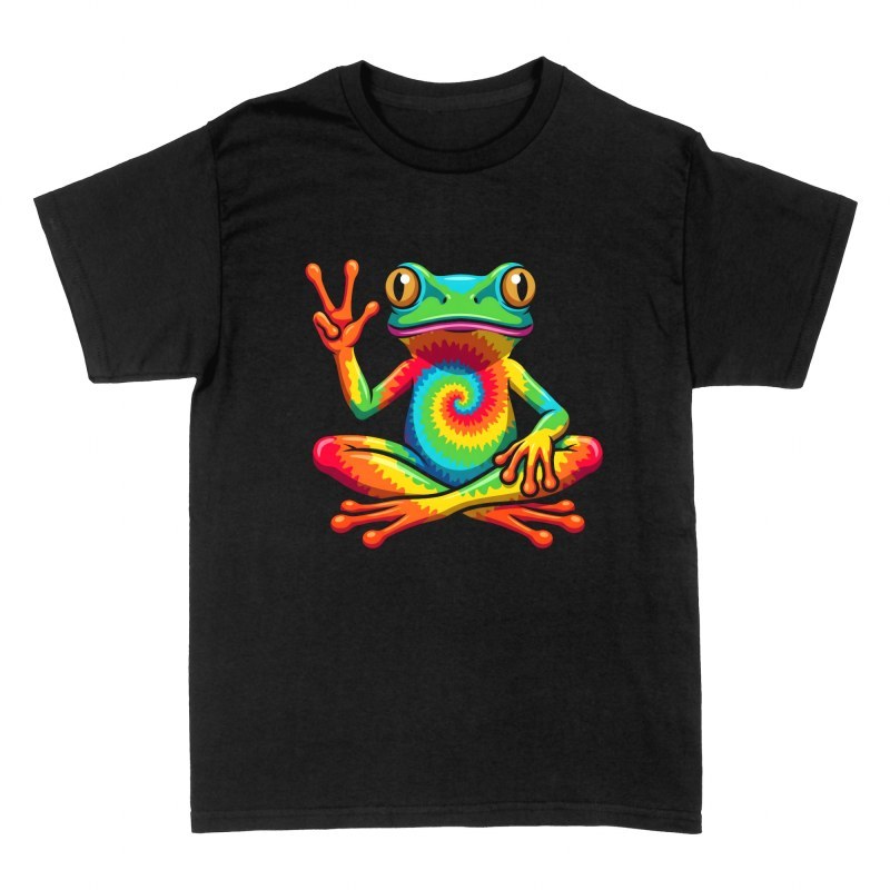 Camisetas: Rana tie-dye paz