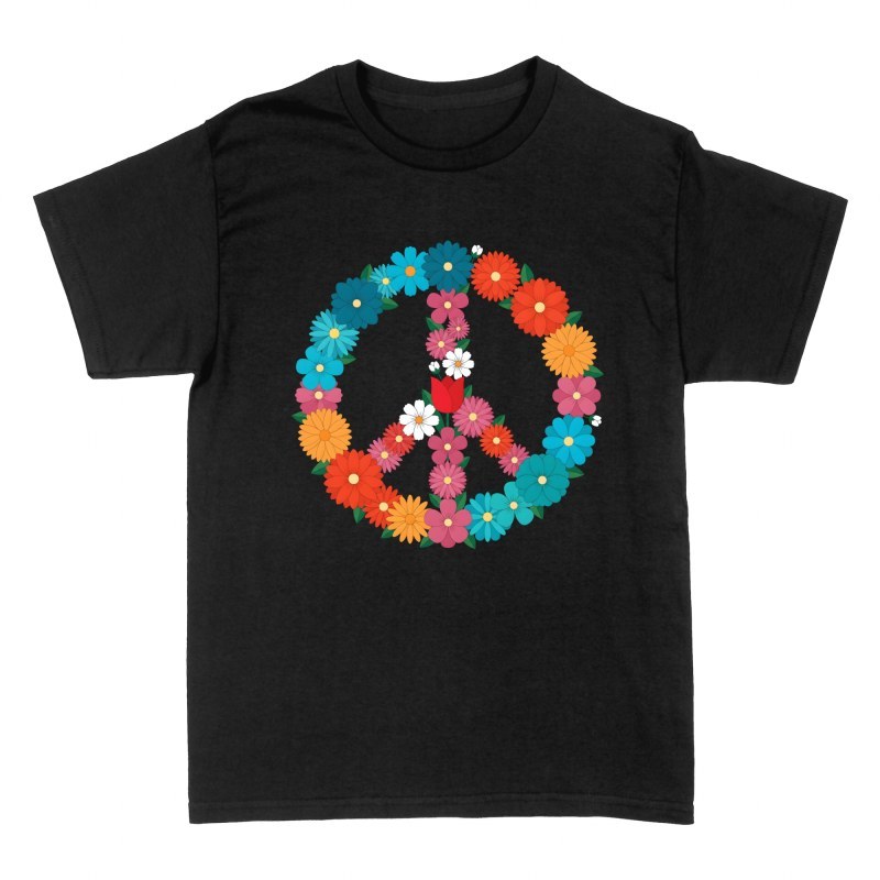 Camisetas: S&iacute;mbolo de la paz floral