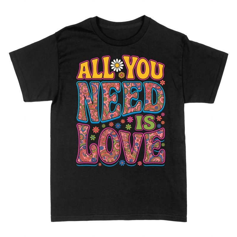 Camisetas: Todo lo que necesitas es amor psicod&eacute;lico