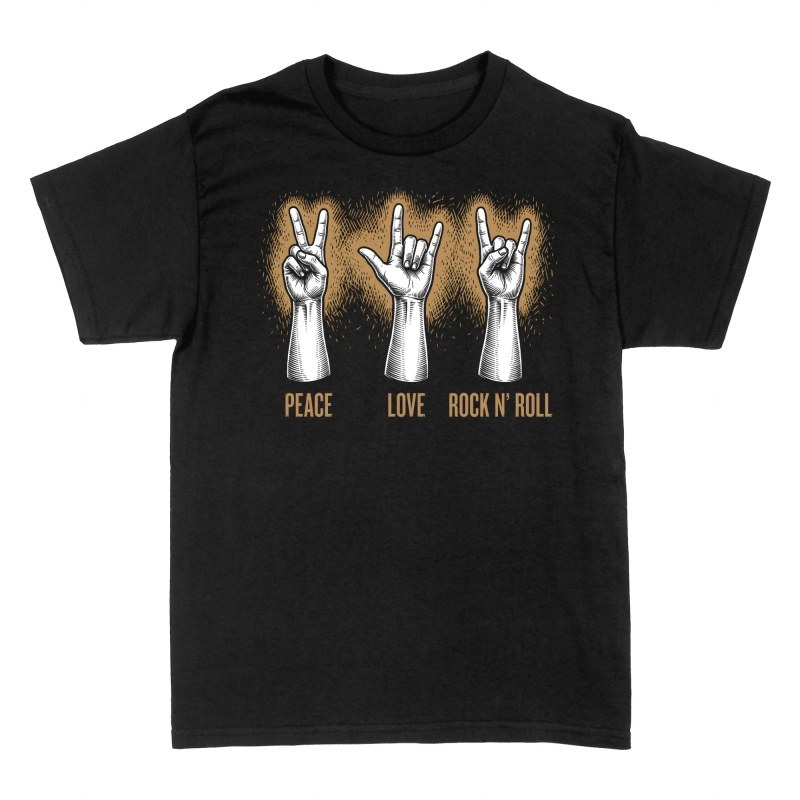 Camisetas: Paz, amor y rock and roll