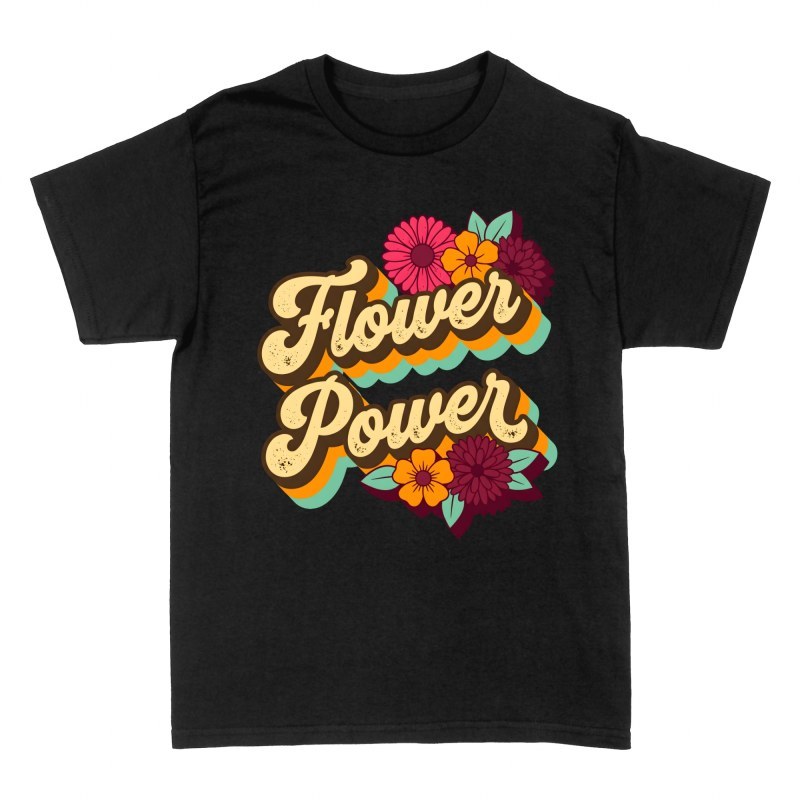 Camisetas: Poder de las flores retro floral