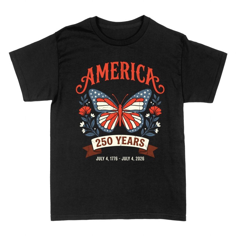 Camisetas: Mariposa patri&oacute;tica 250 a&ntilde;os Am&eacute;rica