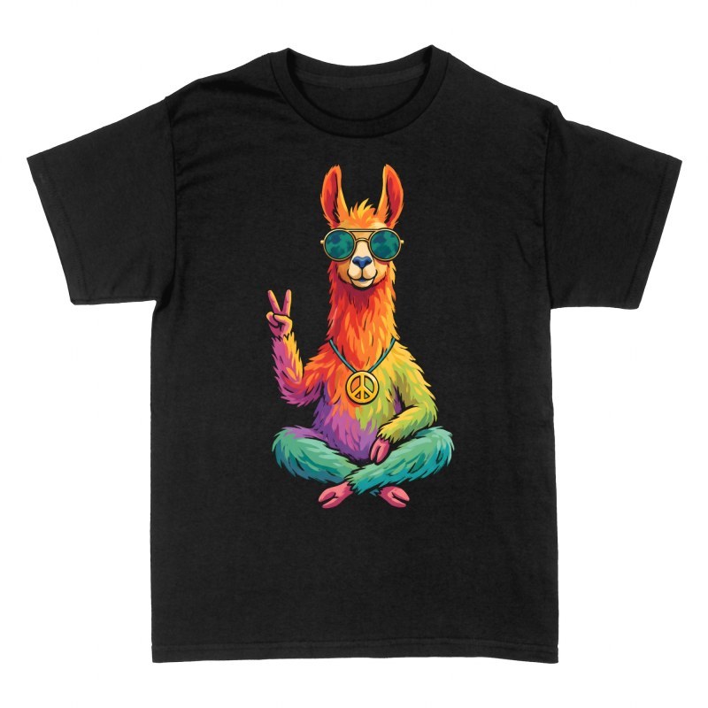 Camisetas: Llama hippie meditando