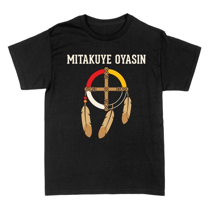 Camisetas: Rueda de la medicina lakota y plumas