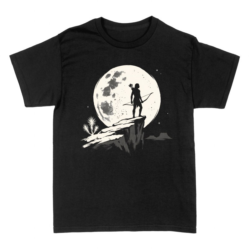 Camisetas: Arquero ind&iacute;gena bajo la luna