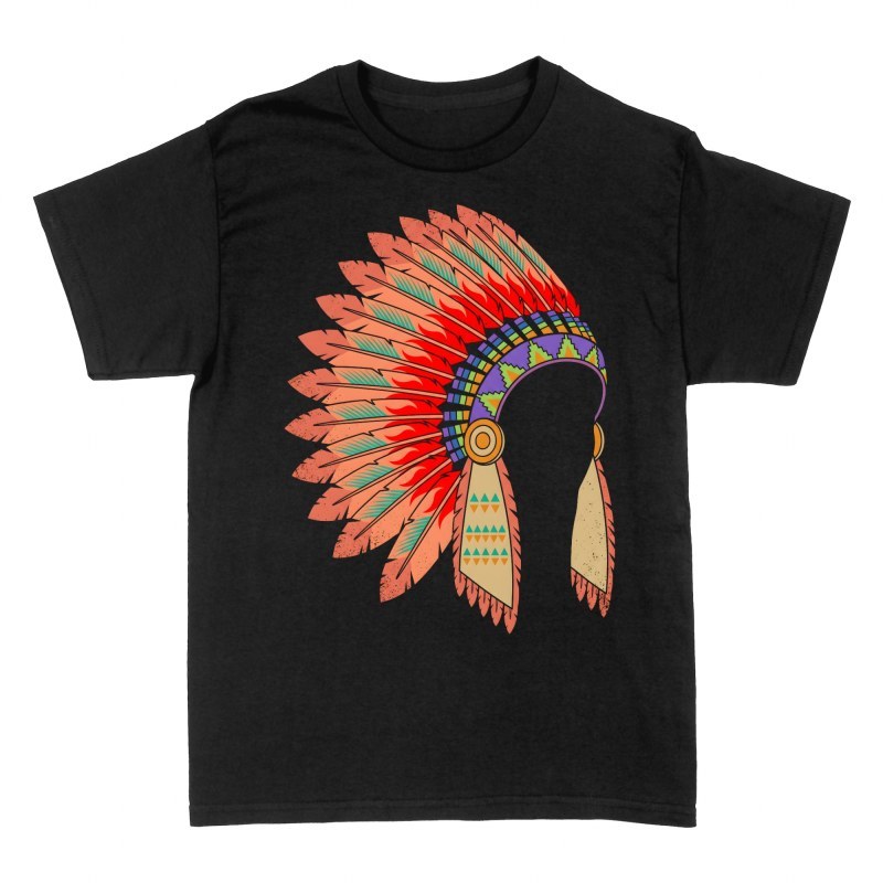 Camisetas: Tocado de plumas nativo americano