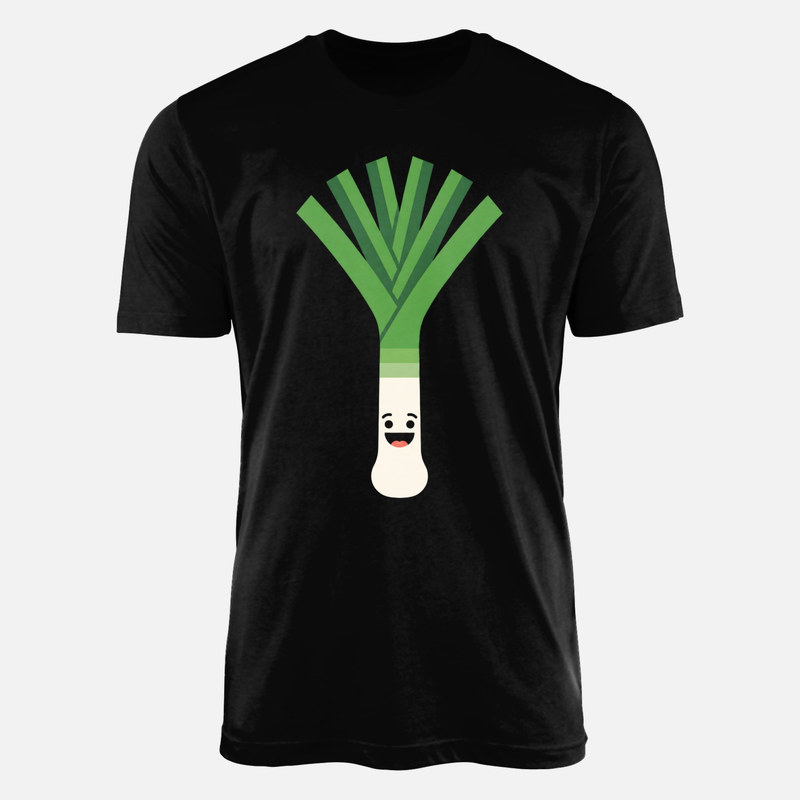 Camisetas: Puerro sonriente kawaii