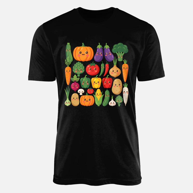 Camisetas: Verduras sonrientes estilo kawaii