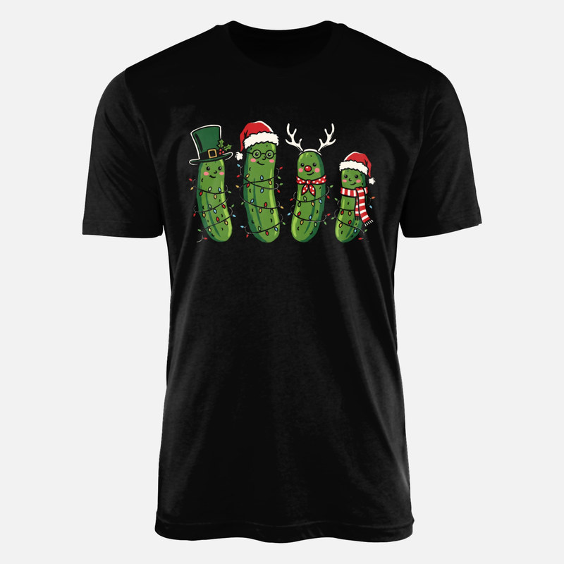 Camisetas: Pepinillos festivos de Navidad con luces