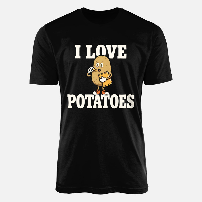 Camisetas: Patata comiendo patatas fritas