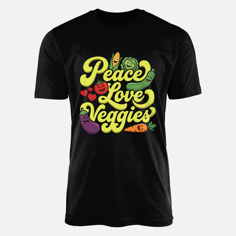 Camisetas: Paz, amor y verduras sonrientes