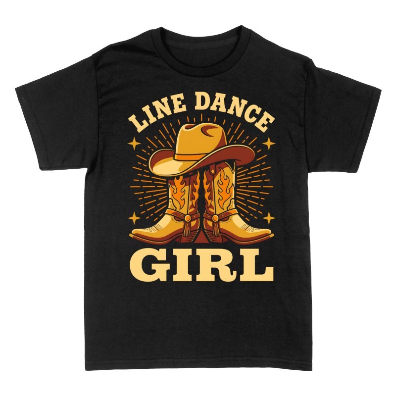 Camisetas: Chica baile country botas y sombrero