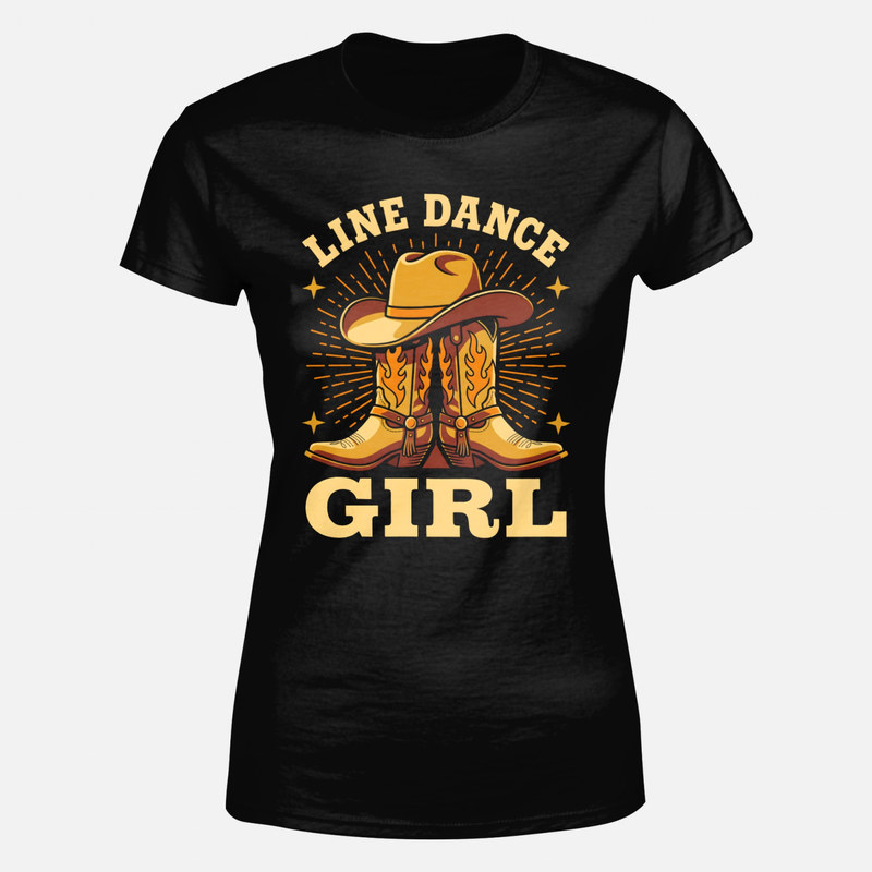 Camisetas: Chica baile country botas y sombrero