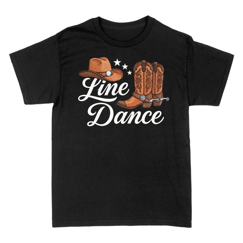 Camisetas: Line dance con botas y sombrero