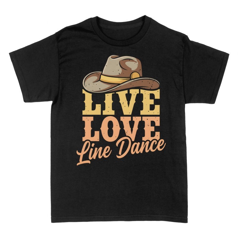 Camisetas: Sombrero vaquero live love line dance