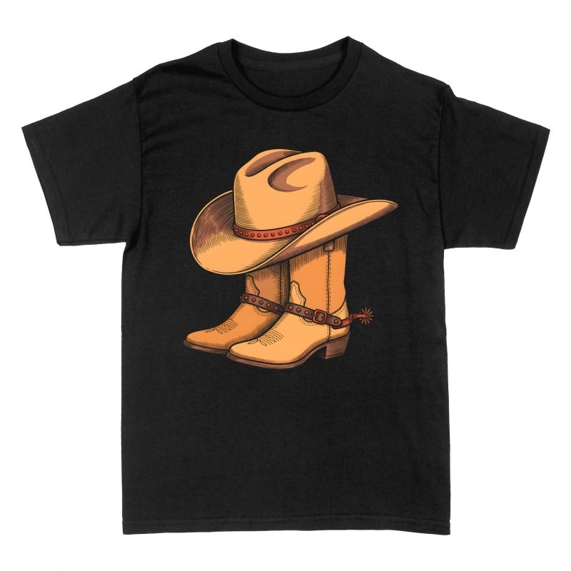 Camisetas: Sombrero y botas de vaquero