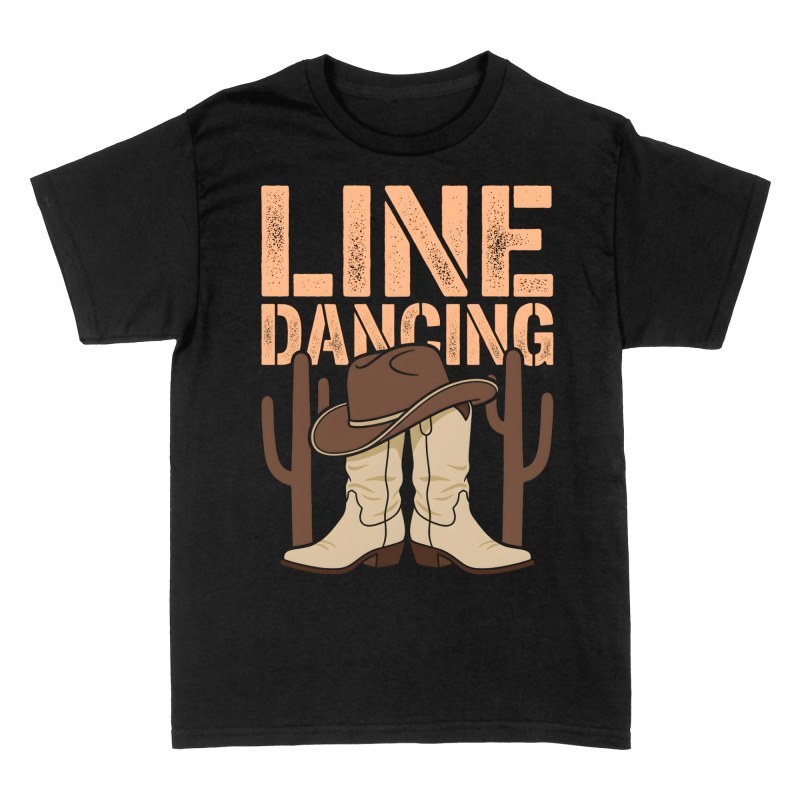 Camisetas: Botas y sombrero vaquero line dancing