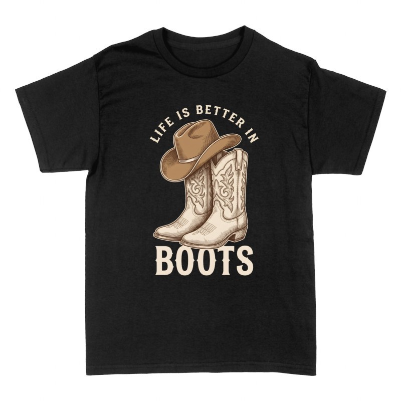 Camisetas: Botas y sombrero vaquero retro