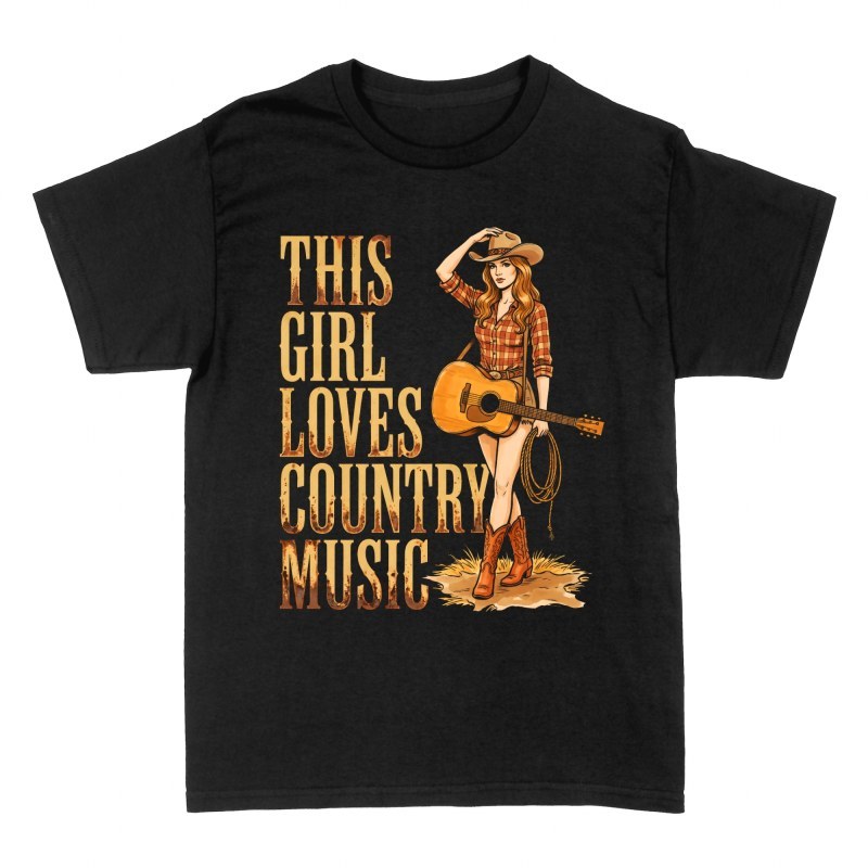Camisetas: Chica vaquera amante de la m&uacute;sica country