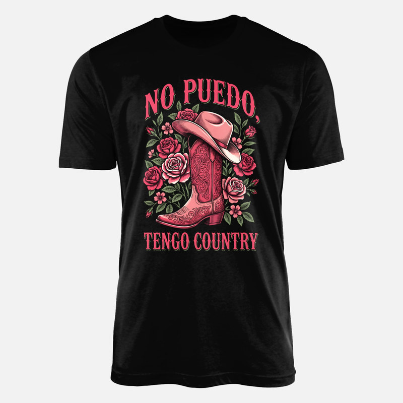 Camisetas: No puedo tengo country bota y rosas