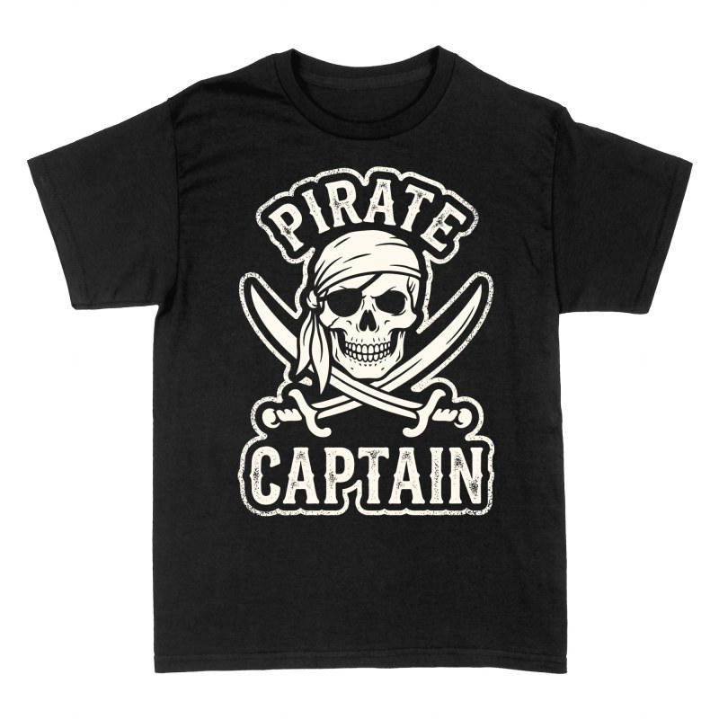 Camisetas: Capit&aacute;n pirata con sables cruzados