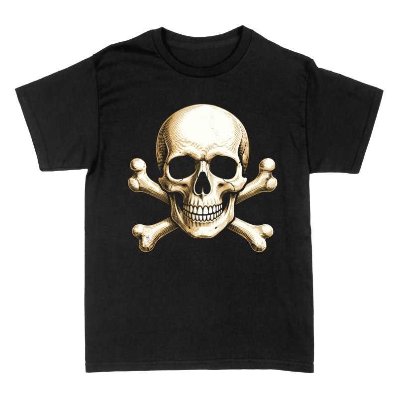 Camisetas: Calavera cl&aacute;sica con tibias cruzadas
