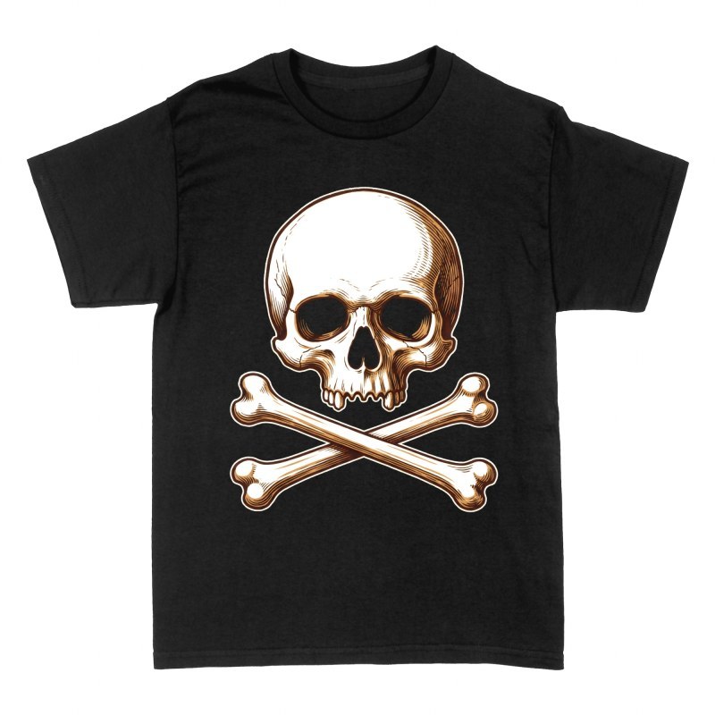 Camisetas: Calavera con tibias cruzadas
